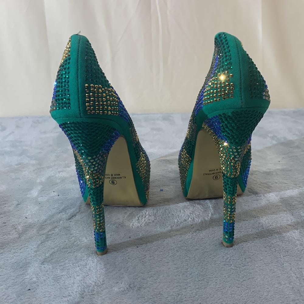 Alba Pumps Heels Rhinestone Size 9 - Picture 3 of 10
